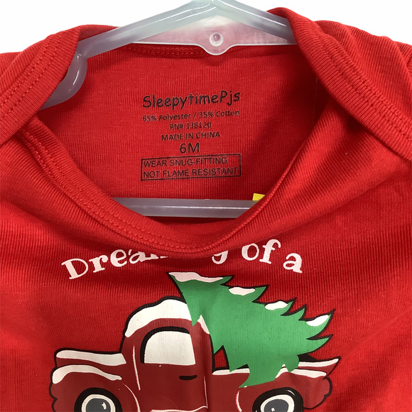 Sleepytime PJs Christmas Holiday Pajama Set 6M - Picture 4 of 9